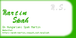 martin spah business card